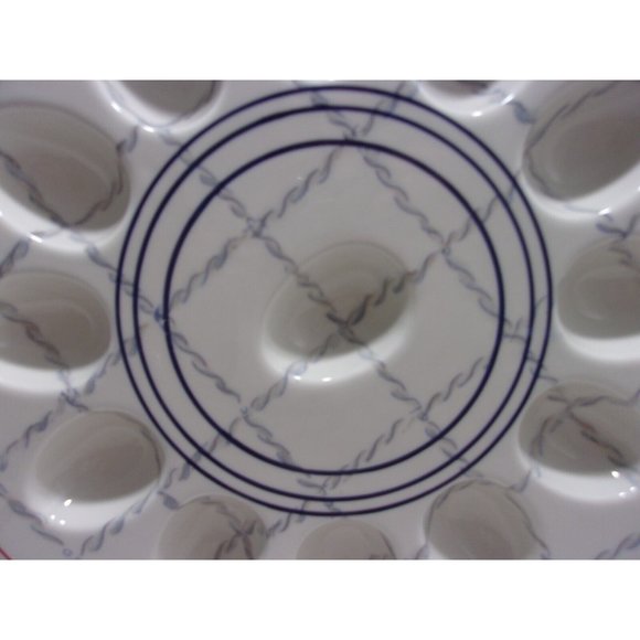 Paula Deen Nautical Ahoy Matte!! Deviled Egg Plate/Platter 12"D Easter - Picture 2 of 10